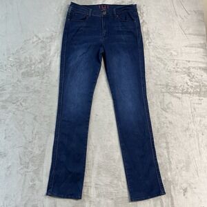 ELLE Paris Womens 10 (31x32) Dark Wash Bootcut Jeans Stretch Denim Blue EUC